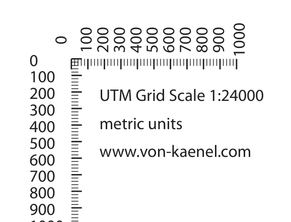 UTM grid scale ruler